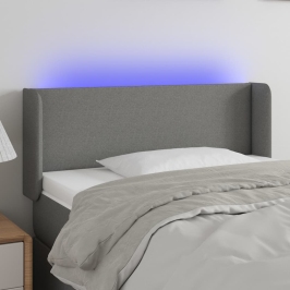 Gultas Galvgalis Ar Led, 83X16X78/88 Cm, Tumši Pelēks Audums Vidaxl
