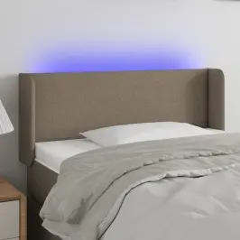 Gultas Galvgalis Ar Led, 83X16X78/88 Cm, Pelēkbrūns Audums Vidaxl