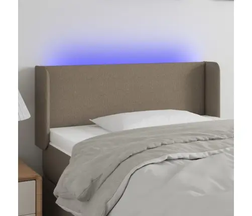 Gultas Galvgalis Ar Led, 93X16X78/88 Cm, Pelēkbrūns Audums Vidaxl