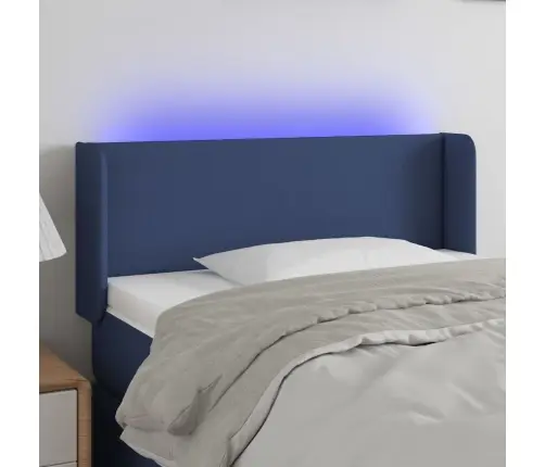 Gultas Galvgalis Ar Led, 93X16X78/88 Cm, Zils Audums Vidaxl