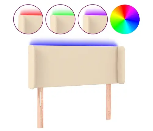 Gultas Galvgalis Ar Led, 103X16X78/88 Cm, Krēmkrāsas Audums Vidaxl Gultas Galvgalis Ar Led, 103X16X78/88 Cm, Krēmkrāsas Audums Vidaxl