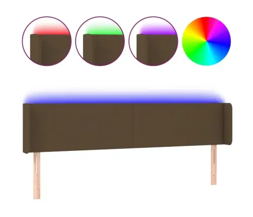 Gultas Galvgalis Ar Led, 163X16X78/88 Cm, Tumši Brūns Audums Vidaxl