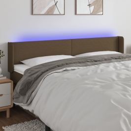 Gultas Galvgalis Ar Led, 163X16X78/88 Cm, Tumši Brūns Audums Vidaxl