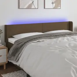 Gultas Galvgalis Ar Led, 163X16X78/88 Cm, Tumši Brūns Audums Vidaxl