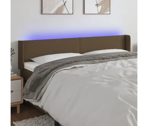 Gultas Galvgalis Ar Led, 163X16X78/88 Cm, Tumši Brūns Audums Vidaxl