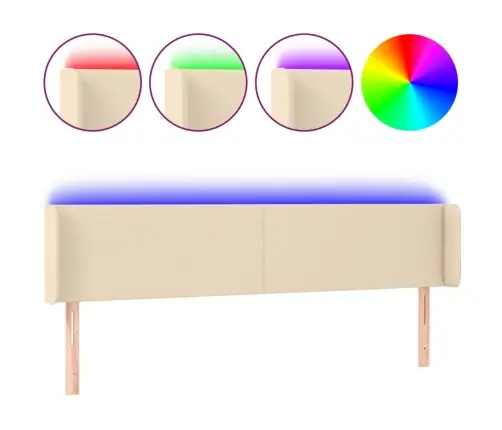 Gultas Galvgalis Ar Led, 203X16X78/88 Cm, Krēmkrāsas Audums Vidaxl Gultas Galvgalis Ar Led, 203X16X78/88 Cm, Krēmkrāsas Audums Vidaxl