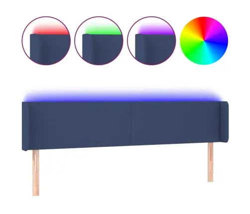 Galvūgalis Su Led, Mėlynos Spalvos, 203X16X78/88cm Audinys