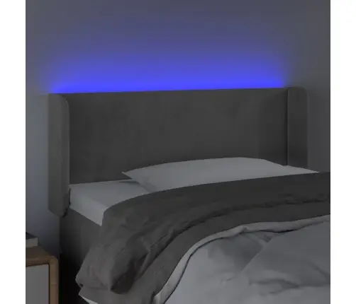 Galvūgalis Su Led, Šviesiai Pilkas, 83X16X78/88cm Aksomas Galvūgalis Su Led, Šviesiai Pilkas, 83X16X78/88cm Aksomas