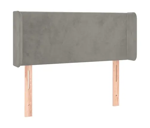 Gultas Galvgalis Ar Led, 93X16X78/88 Cm, Gaiši Pelēks Samts Vidaxl