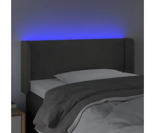 Gultas Galvgalis Ar Led, 93X16X78/88 Cm, Tumši Pelēks Samts Vidaxl