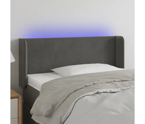 Gultas Galvgalis Ar Led, 93X16X78/88 Cm, Tumši Pelēks Samts Vidaxl