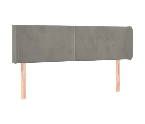 Gultas Galvgalis Ar Led, 147X16X78/88 Cm, Gaiši Pelēks Samts Vidaxl