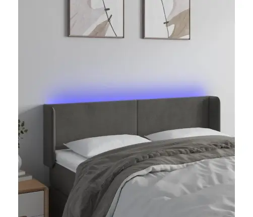 Led-Voodipeats, Tumehall, 147X16X78/88 cm Samet