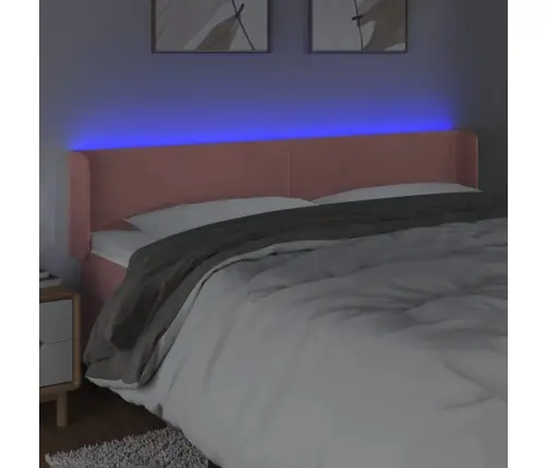 Led-Voodipeats, Roosa, 163X16X78/88 cm Samet