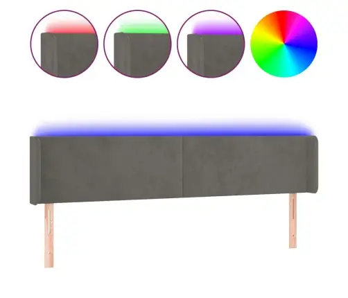 Led-Voodipeats, Tumehall, 183X16X78/88 cm Samet