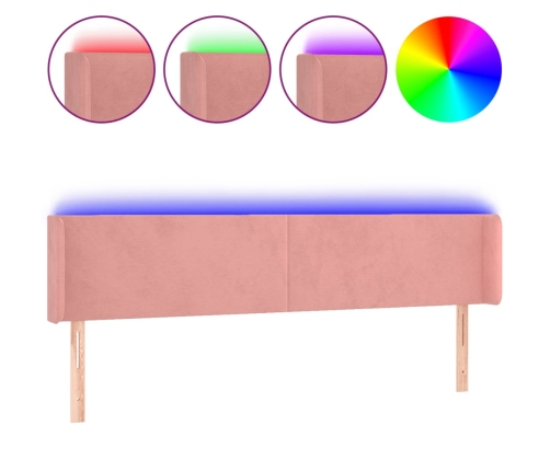Led-Voodipeats, Roosa, 183X16X78/88 cm Samet