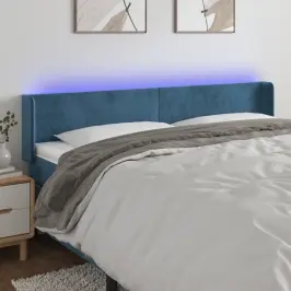 Led-Voodipeats, Tumesinine, 203X16X78/88 cm Samet