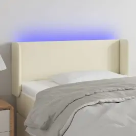 Galvūgalis Su Led, Kreminės Spalvos,83X16X78/88cm Dirbtinė Oda
