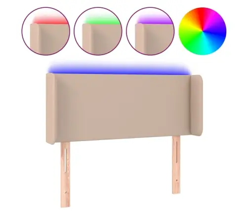 Led-Voodipeats Cappuccino 83X16X78/88 Cm Kunstnahk