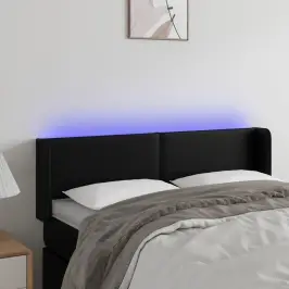 Galvūgalis Su Led, Juodos Spalvos, 147X16X78/88cm Dirbtinė Oda