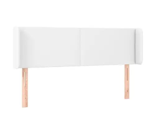 Gultas Galvgalis Ar Led, 147X16X78/88 Cm, Balta Mākslīgā Āda Vidaxl