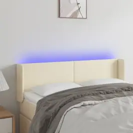 Led-Voodipeats, Kreemjas, 147X16X78/88 cm Kunstnahk