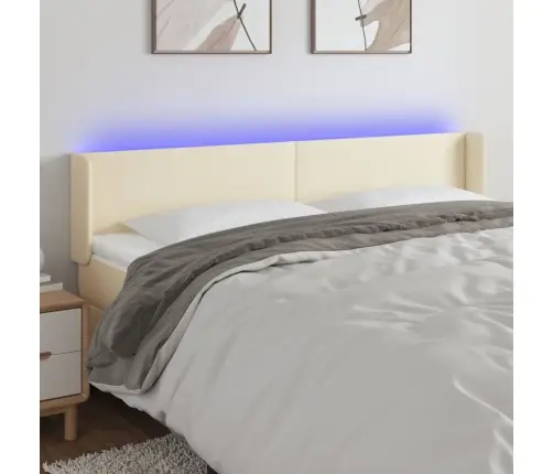 Galvūgalis Su Led,Kreminės Spalvos,163X16X78/88cm Dirbtinė Oda