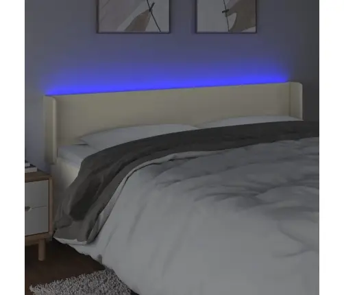 Led-Voodipeats, Kreemjas, 183X16X78/88 cm Kunstnahk