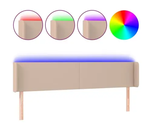 Led-Voodipeats Cappuccino 183X16X78/88 Cm Kunstnahk