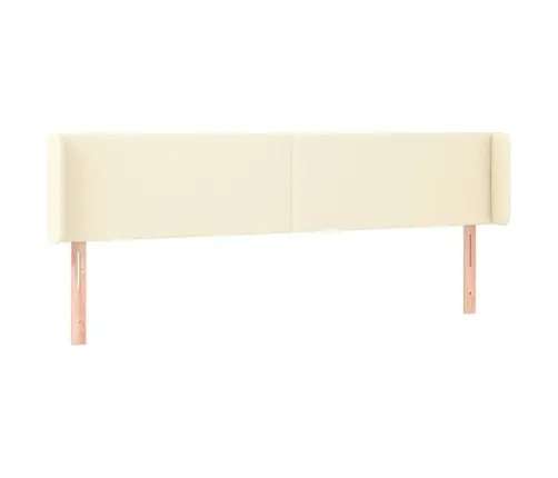 Gultas Galvgalis Ar Led, 203X16X78/88 Cm, Krēmkrāsas Vidaxl