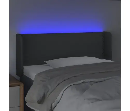 Gultas Galvgalis Ar Led, 83X16X78/88 Cm, Tumši Pelēks Audums Vidaxl
