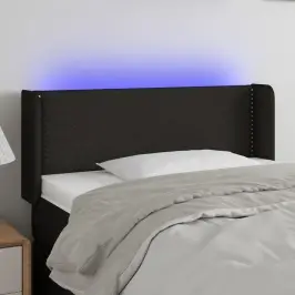 Gultas Galvgalis Ar Led, 83X16X78/88 Cm, Melns Audums Vidaxl
