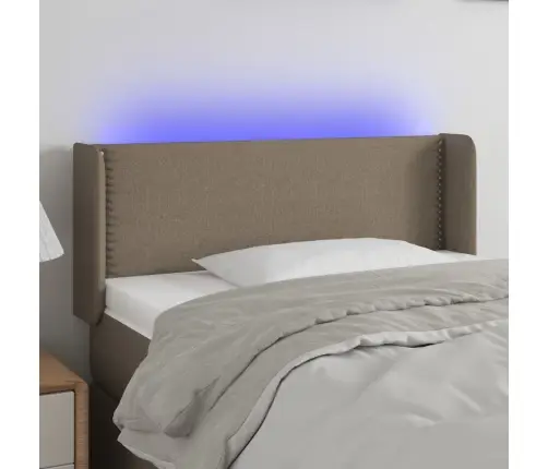 Gultas Galvgalis Ar Led, 93X16X78/88 Cm, Pelēkbrūns Audums Vidaxl