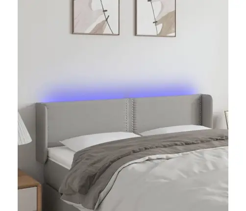 Gultas Galvgalis Ar Led, 147X16X78/88 Cm, Gaiši Pelēks Audums Vidaxl