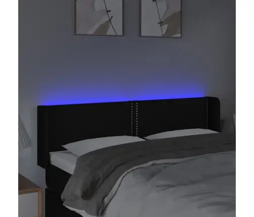 Gultas Galvgalis Ar Led, 147X16X78/88 Cm, Melns Audums Vidaxl