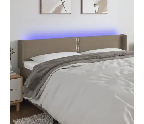 Galvūgalis Su Led, Taupe Spalvos, 203X16X78/88cm Audinys
