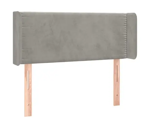 Galvūgalis Su Led, Šviesiai Pilkas, 93X16X78/88cm Aksomas