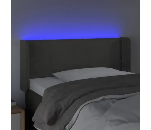 Gultas Galvgalis Ar Led, 103X16X78/88 Cm, Tumši Pelēks Samts Vidaxl