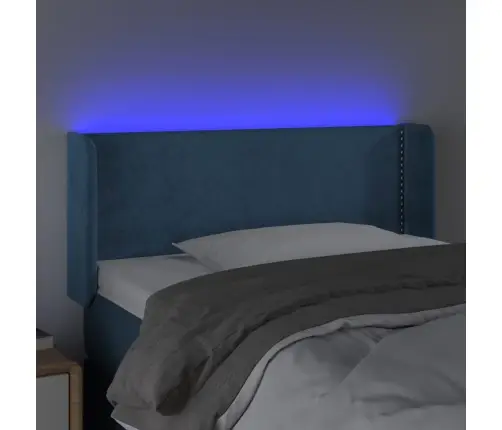 Gultas Galvgalis Ar Led, 103X16X78/88 Cm, Tumši Zils Samts Vidaxl