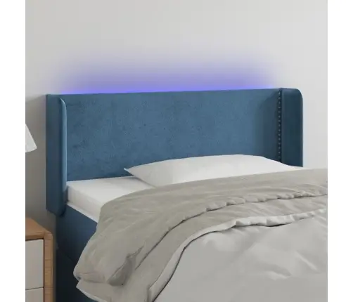 Gultas Galvgalis Ar Led, 103X16X78/88 Cm, Tumši Zils Samts Vidaxl