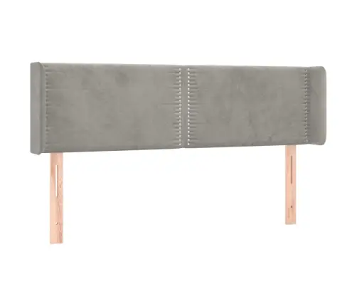 Gultas Galvgalis Ar Led, 147X16X78/88 Cm, Gaiši Pelēks Samts Vidaxl