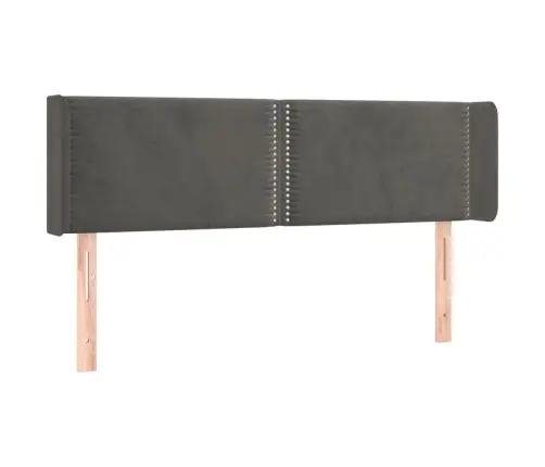 Gultas Galvgalis Ar Led, 147X16X78/88 Cm, Tumši Pelēks Samts Vidaxl