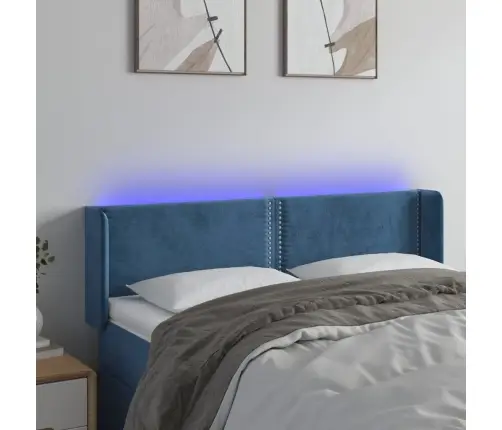 Led-Voodipeats, Tumesinine, 147X16X78/88 cm Samet