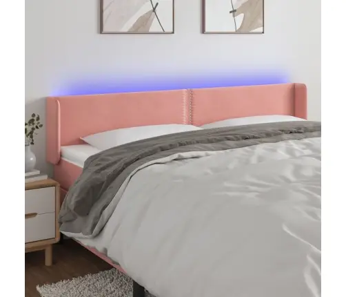 Led-Voodipeats, Roosa, 163X16X78/88 cm Samet