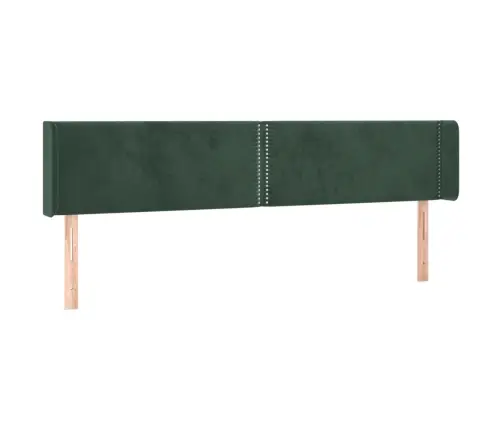 Gultas Galvgalis Ar Led, 183X16X78/88 Cm, Tumši Zaļš Samts Vidaxl