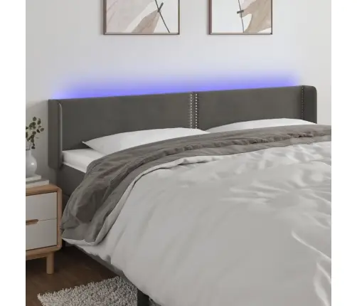 Led-Voodipeats, Tumehall, 203X16X78/88 cm Samet