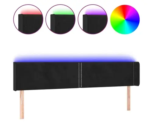 Gultas Galvgalis Ar Led, 203X16X78/88 Cm, Melns Samts Vidaxl Gultas Galvgalis Ar Led, 203X16X78/88 Cm, Melns Samts Vidaxl