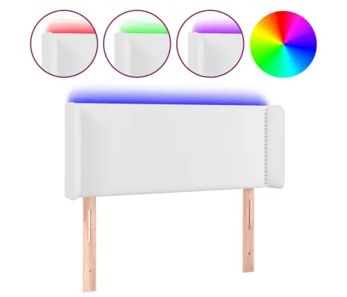 Led-Voodipeats, Valge, 103X16X78/88 cm Kunstnahk