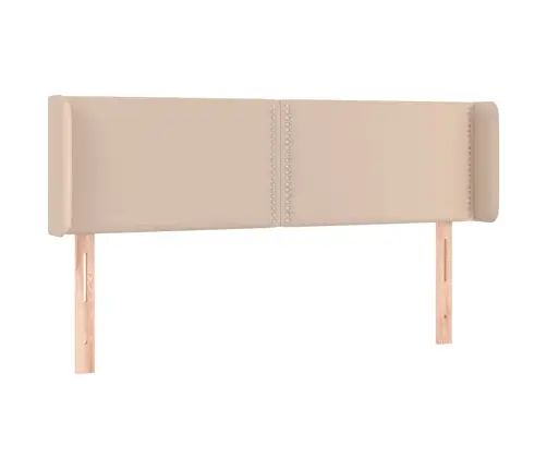 Gultas Galvgalis Ar Led, 147X16X78/88 Cm, Kapučīno Mākslīgā Āda Vidaxl