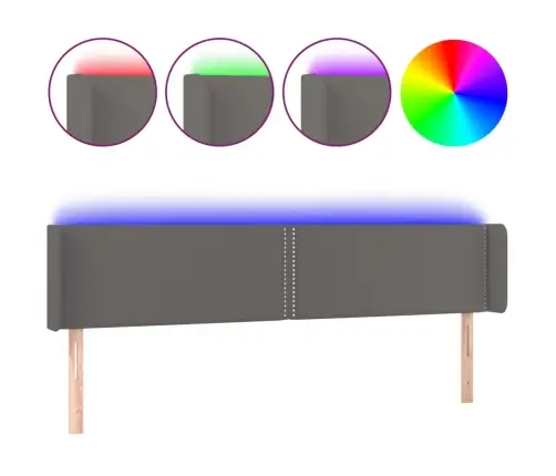 Gultas Galvgalis Ar Led, 183X16X78/88 Cm, Pelēka Mākslīgā Āda Vidaxl Gultas Galvgalis Ar Led, 183X16X78/88 Cm, Pelēka Mākslīgā Āda Vidaxl